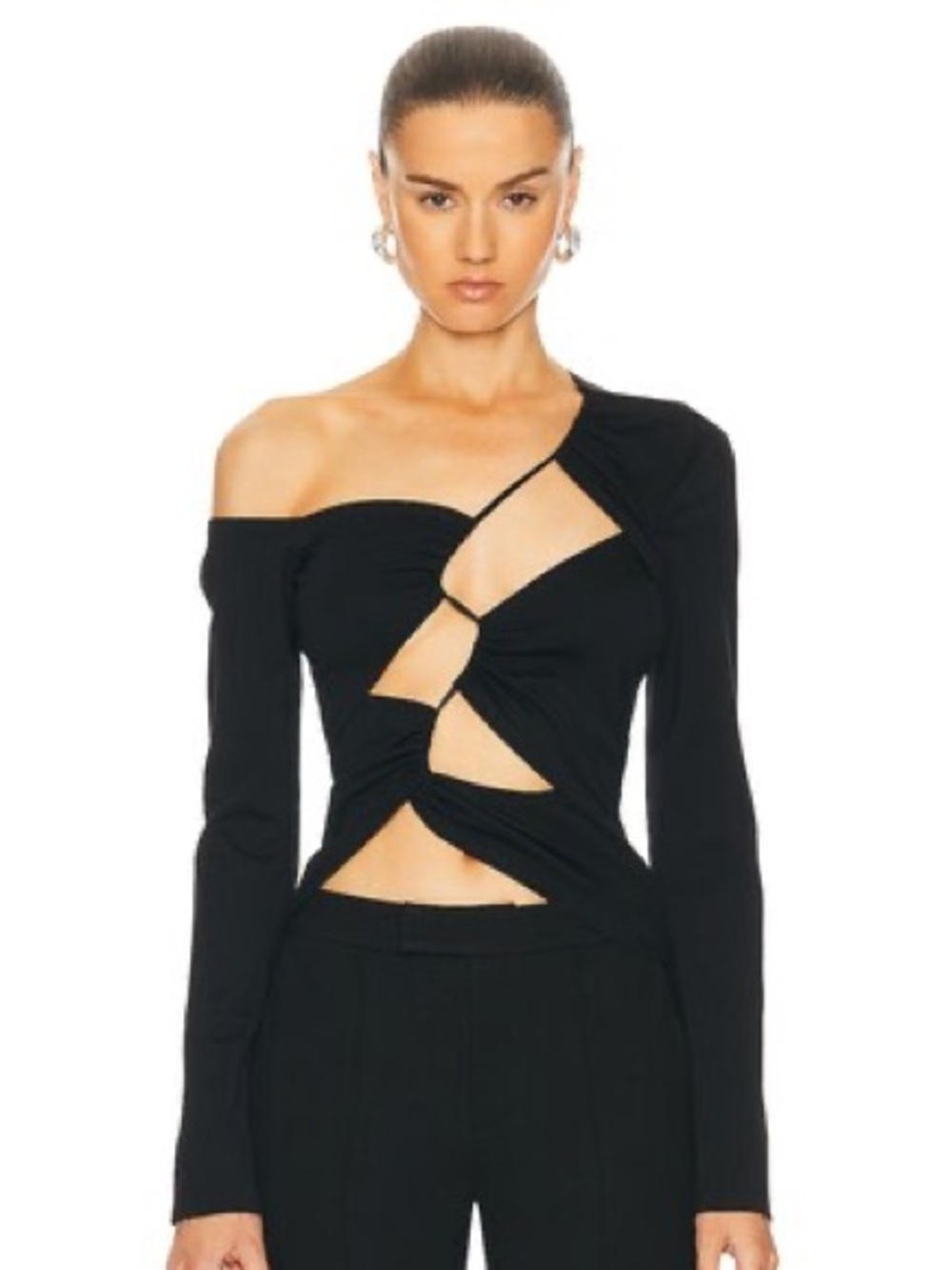 SID NEIGUM Centre Tension Cutout Long-Sleeve Women’s Top-NWT